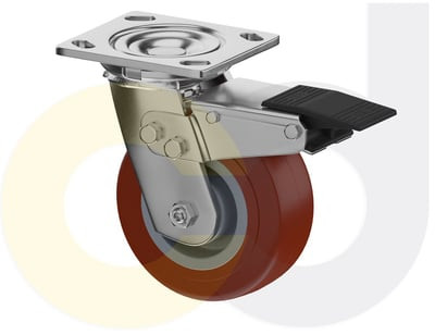 Casterdepot Top Plate Casters - Thermo-Urethane Wheel- Capacities Up To 800 Lbs. - HC00B.A08