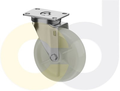 Casterdepot Top Plate Casters - White Nylon Wheel - Capacities Up To 350 Lbs. - HC016.9FC