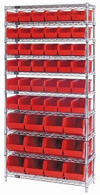 Chrome Wire Shelving Units With Ultra Bins - HWR10-230240-R