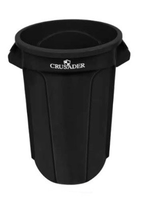 Crusader Round Trash Cans - HCTC-32-BLACK