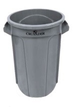 Crusader Round Trash Cans - HCTC-32-GRAY