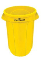 Crusader Round Trash Cans - HCTC-32-YELLOW