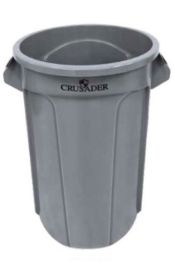 Crusader Round Trash Cans - HCTC-55-GRAY