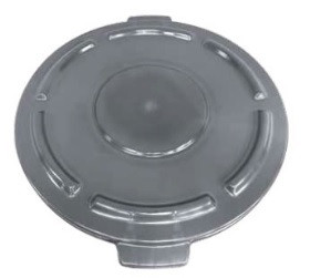 Crusader Round Trash Cans - Lids & Dolly - HCTC-L44-GRAY