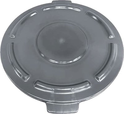 Crusader Round Trash Cans - Lids & Dolly - HCTC-L55-GRAY