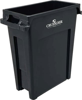 Crusader Thin Trash Cans - HCTH-16-BLACK