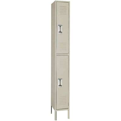 Double Tier Steel Lockers - H5212-PUTTY
