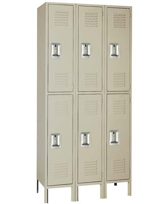 Double Tier Steel Lockers - H52223-PUTTY