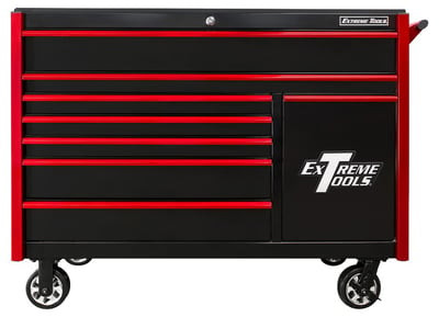 Dx Series Roller Cabinet With Power Tool Drawer & Extreme Power Workstation® Hutch - HDX552508RC-BKRD