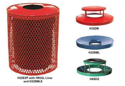 Expanded Metal Receptacles & Lids - H32SML