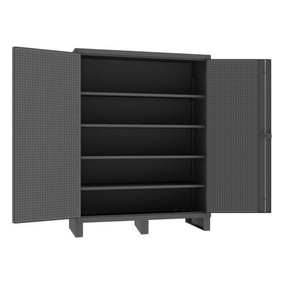 Extra Heavy Duty Cabinet With Pegboard Doors & Shelves - HHDCP246078-4S95