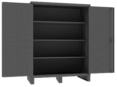 Extra Heavy Duty Cabinet With Pegboard Doors & Shelves - HHDCP306078-3S95