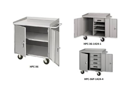 Extra Heavy Duty Mobile Cabinet Workbenches - HPC-36P-1424-1