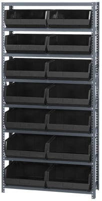 Giant Open Hopper Bin Storage System - HQSBU-250-BK