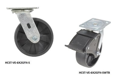 Glass Filled Nylon Casters - HCST-VE-5X2GFN-SWTB