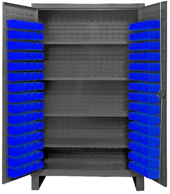 Heavy Duty Storage Cabinets With Hook-On Bins - HHDC48-120-4S5295
