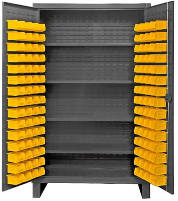 Heavy Duty Storage Cabinets With Hook-On Bins - HHDC48-120-4S95