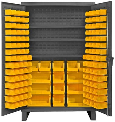 Heavy Duty Storage Cabinets With Hook-On Bins - HHDC48-134-3S95