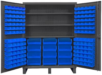 Heavy Duty Storage Cabinets With Hook-On Bins - HHDC60-156-3S5295