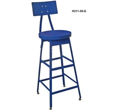 Industrial Shop Stools With Steel Seat And Steel Backrest - H313-3036-S