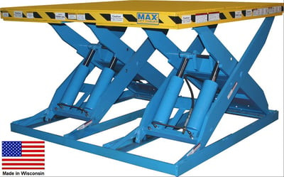 Max-Lift Scissor Lift Table Double Wide - HBM-MXW-4K-43R-4850-H