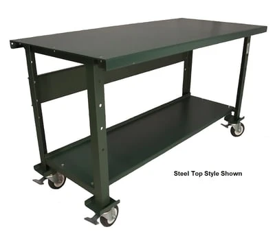 Mobile Open Leg Heavy Duty Workbench - H144-630-166-35-R