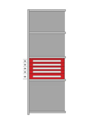 Modular Drawers For 36" Wide Lyon Industrial Clip Shelving - HDDJ115005A