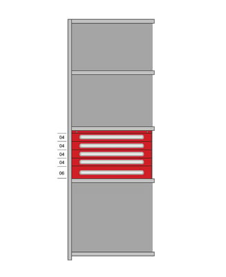 Modular Drawers For 36" Wide Lyon Industrial Clip Shelving - HDDJ115006A