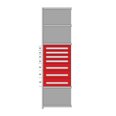 Modular Drawers For 36" Wide Lyon Industrial Clip Shelving - HDDJ115026A