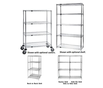 Quantum Storage Chrome Wire Shelving - HWR54-1836C