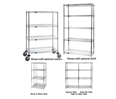 Quantum Storage Chrome Wire Shelving - HWR54-2442C