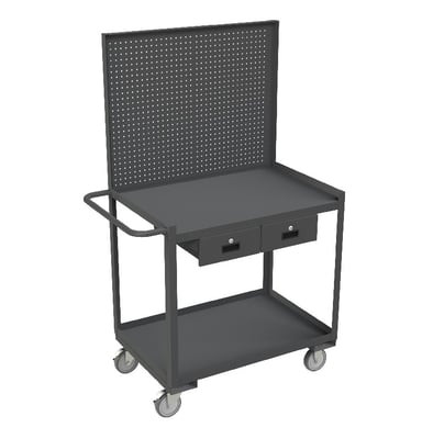 Shelf Carts/Workstations With Panels - HRSC-2436-2-PB-2DR-95