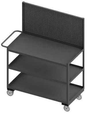 Shelf Carts/Workstations With Panels - HRSC-2436-3-PB-95