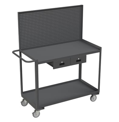Shelf Carts/Workstations With Panels - HRSC-2448-2-PB-2DR-95