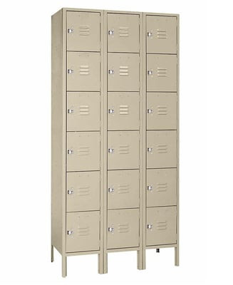 Six Tier Steel Lockers - H53323SU-PUTTY