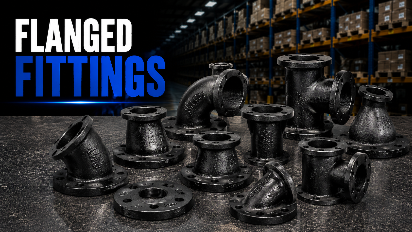 Flanged fittings including elbows, tees, reducers, laterals, and specialty forged steel fittings for industrial piping systems.