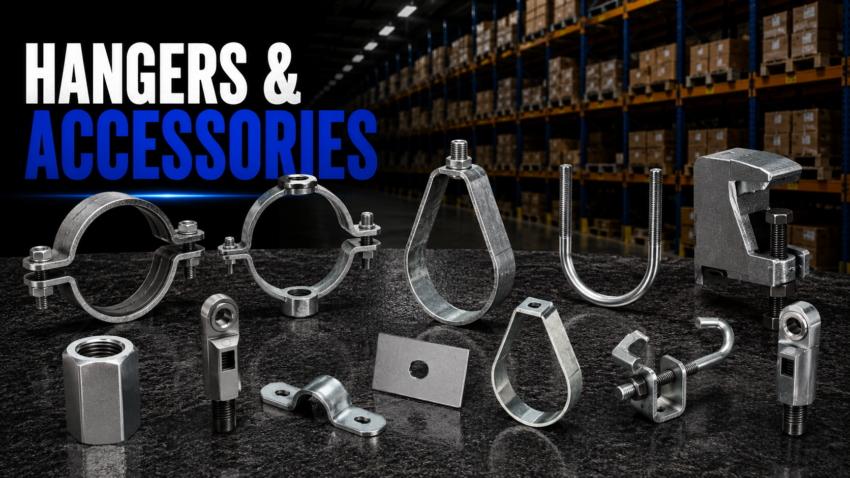 Pipe hangers, supports, clamps, strut accessories, and mounting hardware for commercial, industrial, and mechanical piping systems.