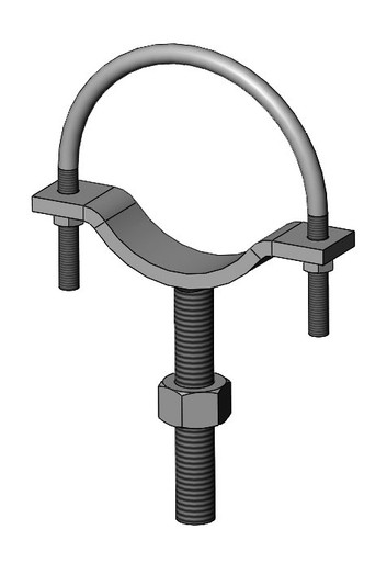 Fig. 422U Adjustable Pipe Support With U-Bolt - Plain Steel