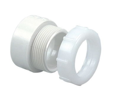 PVC DWV Trap Adapter - Male w/Plastic Nut (HUB x SLIP)