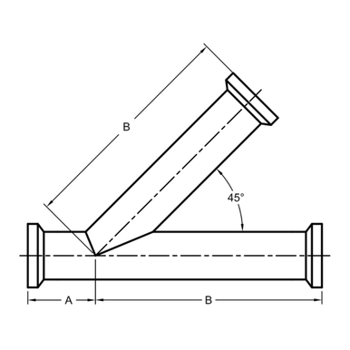 Male I-Line Lateral Wye (28AI)