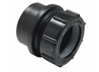 ABS DWV Trap Adapter W/ Plastic Nut & Washer (SPG x SJ)