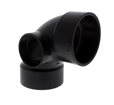 ABS DWV 90 Elbow W/ Side Inlet (HUB x HUB x HUB)