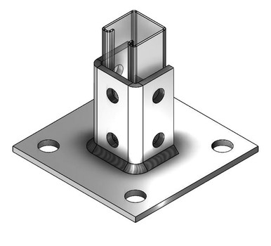 Fig. 9094PB Post Base – Square for 1-5/8" x 1-5/8" Strut