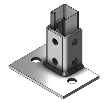 Fig. 9090PB Post Base - Flush Mount for 1-5/8" x 1-5/8" Strut