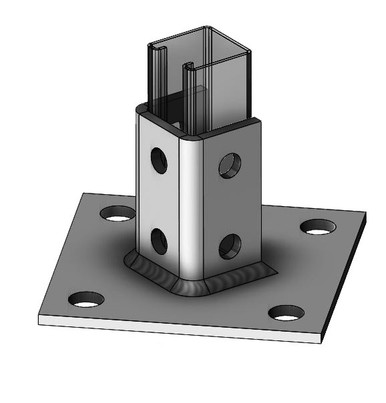 Fig. 9093PB Post Base - Diagonal for 1-5/8" x 1-5/8" Strut