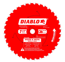 7-1/4 in. x 36 Tooth Wood & Metal Carbide Saw Blade