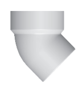 PVC DWV 45 Elbow Short Turn 1-1/2" (H x S)