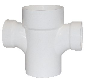 PVC DWV Double Sanitary Tee Street Reducing 3x3x2x2" (S x H x H x H)