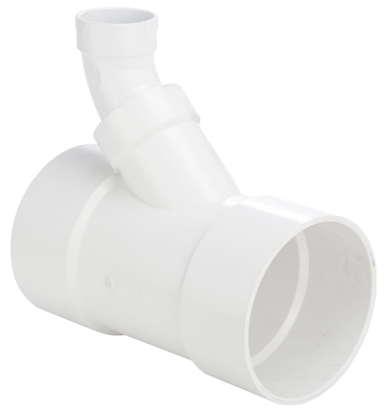 PVC DWV Combination Wye and 1/8 Bend, Reducing (Two Piece) (All HUB)