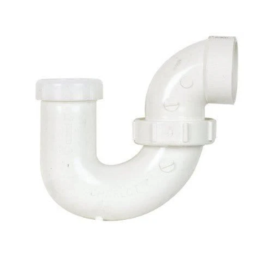 PVC DWV L.A. Pattern P-Trap, w/Union & 1-1/2 & 1-1/4 SLIP Washers , w/Plastic Nut (SLIP x H)